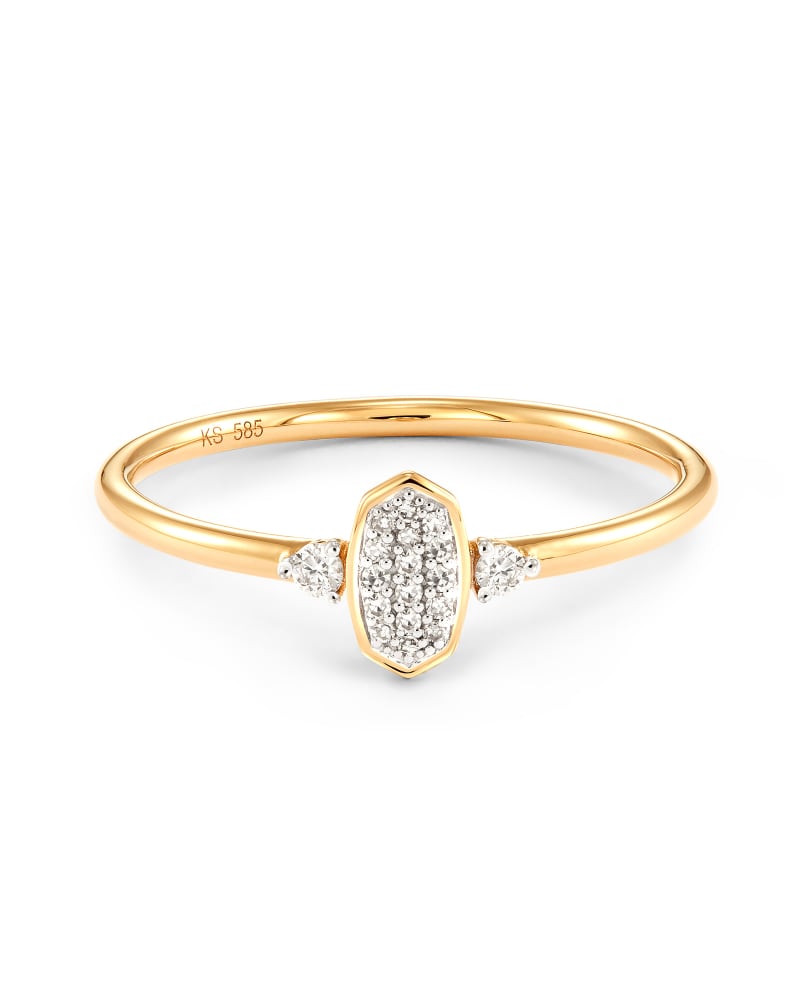 Marisa 14k Yellow Gold Band Ring in White Diamond image number 0